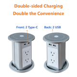 Double-Sided Smart pop up Outlet with Wireless Charger