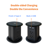 Double-Sided Smart pop up Outlet with Wireless Charger