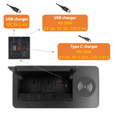 Wireless Charger Table Power Socket Connectivity Box